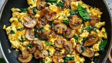 10-Minute Mushroom Spinach Scrambled Eggs (Excessive-Protein) 10-Minute Mushroom Spinach Scrambled Eggs (Excessive-Protein)