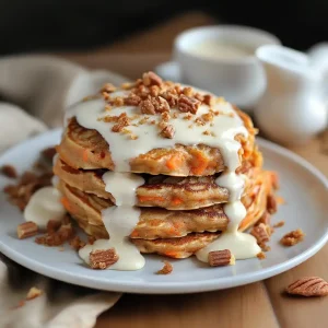 carrot cake pancakes with cream cheese