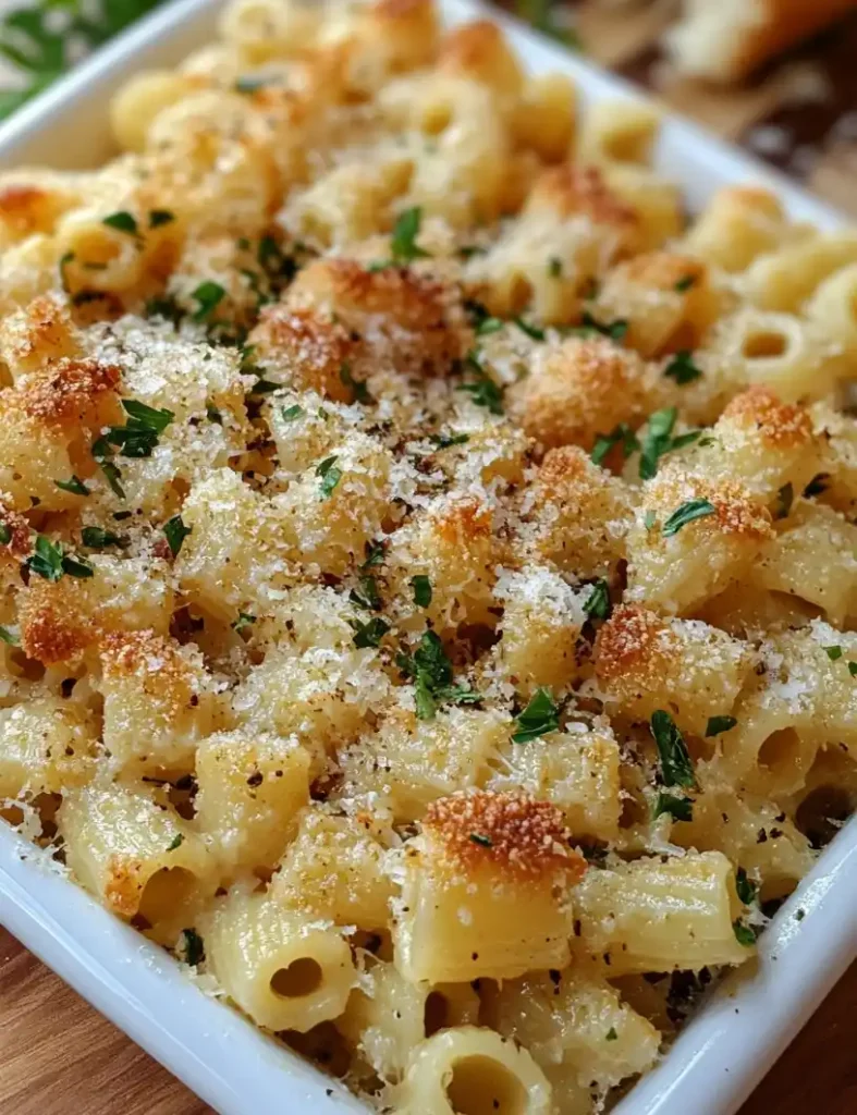 Garlic Bread Pasta close up