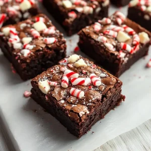 Peppermint Hot Chocolate Brownies