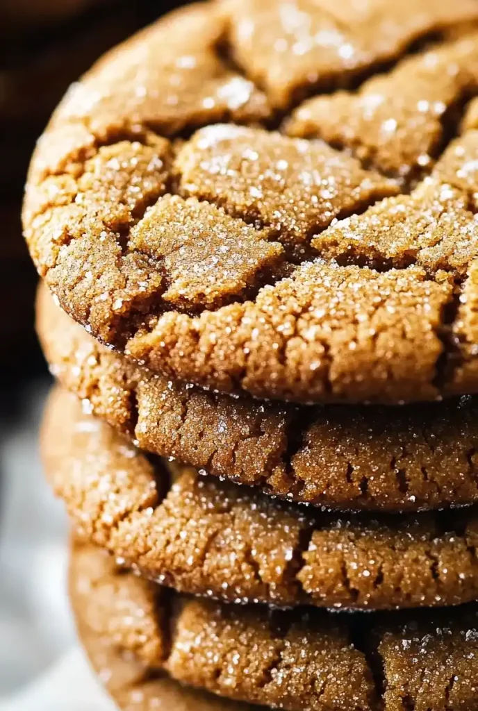 Bakery Style Molasses Cookies close up