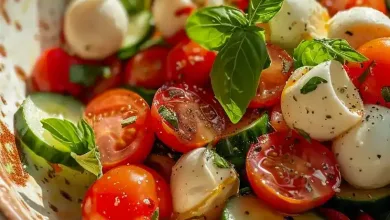 Tomato Cucumber Salad with Mozzarella Tomato Cucumber Salad with Mozzarella