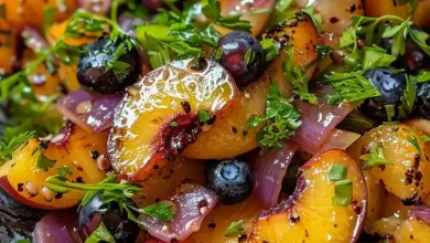 Grilled Peach Blueberry Salad Grilled Peach Blueberry Salad