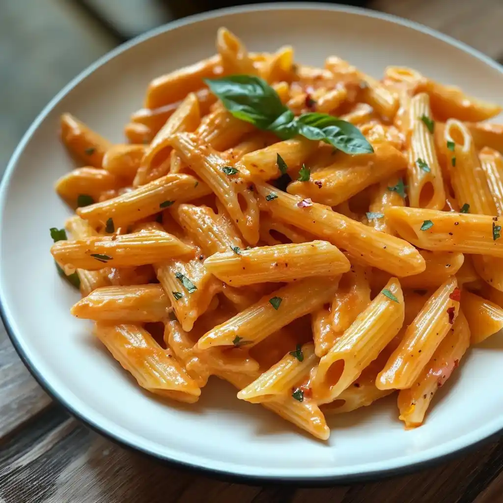 Creamy Roasted Pink Pepper Pasta (30-Minutes) Creamy Roasted Pink Pepper Pasta (30-Minutes)