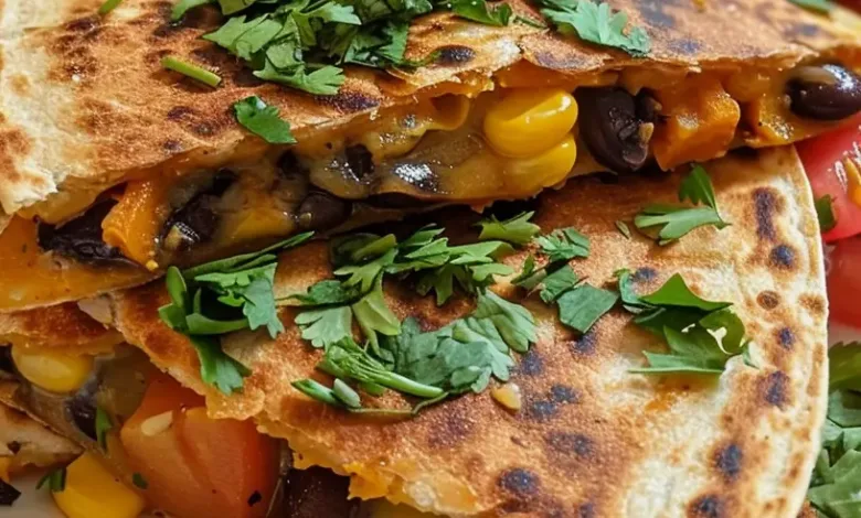 Candy Potato Black Bean Quesadillas
