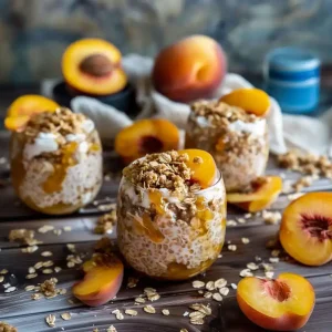 Peach Cobbler Overnight Oats