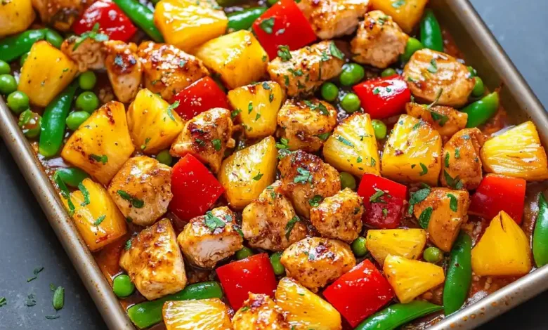 Sheet Pan Teriyaki Chicken and Pineapple (Easy One-Pan Meal) Sheet Pan Teriyaki Chicken and Pineapple (Easy One-Pan Meal)