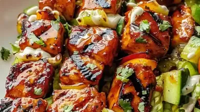 BBQ Rooster Skewer Salad BBQ Rooster Skewer Salad