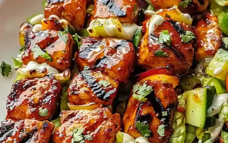 BBQ Rooster Skewer Salad