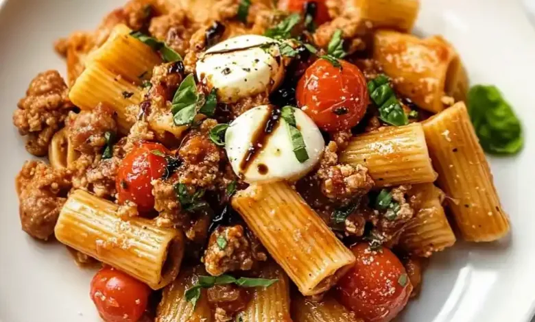 Caprese Pasta with Italian Sausage (30-Minutes) Caprese Pasta with Italian Sausage (30-Minutes)