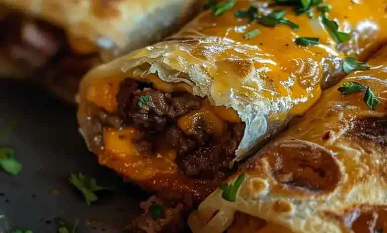 Cheeseburger Egg Rolls Recipe