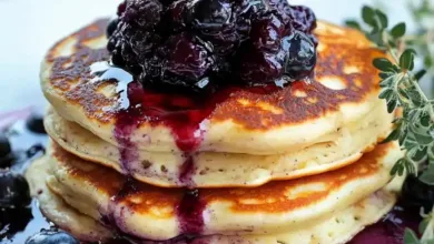 Chickpea Flour Pancakes with Blueberry Compote Chickpea Flour Pancakes with Blueberry Compote
