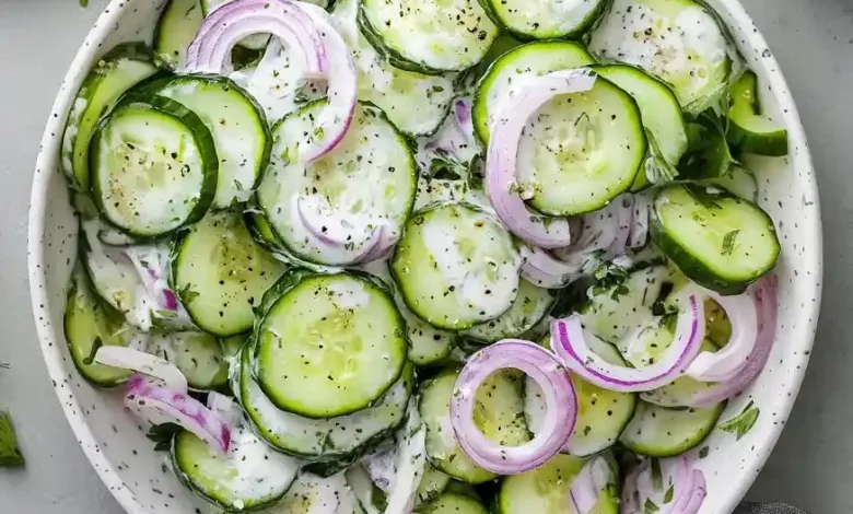 Creamy Cucumber Salad Recipe