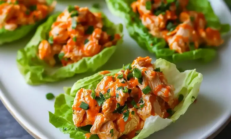 Easy Buffalo Chicken Lettuce Wraps