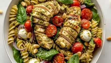 Straightforward Rooster Pesto Pasta Salad (25-Minutes) Straightforward Rooster Pesto Pasta Salad (25-Minutes)
