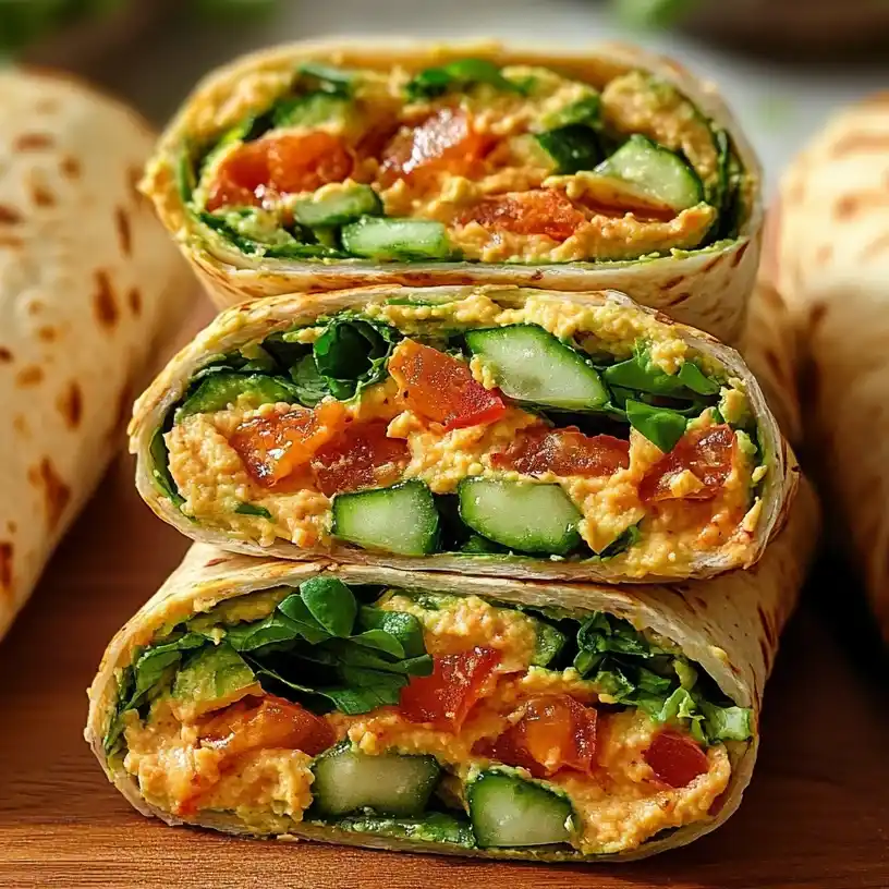 Simple and Wholesome Veggie Hummus Wraps Simple and Wholesome Veggie Hummus Wraps