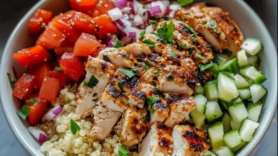 Greek Chicken Quinoa Bowl (Healthy & Flavorful) Greek Chicken Quinoa Bowl (Healthy & Flavorful)
