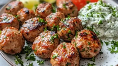 Greek Turkey Meatballs with Tzatziki Greek Turkey Meatballs with Tzatziki