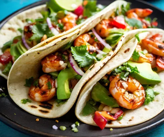 Grilled Shrimp Tacos with Avocado Salsa