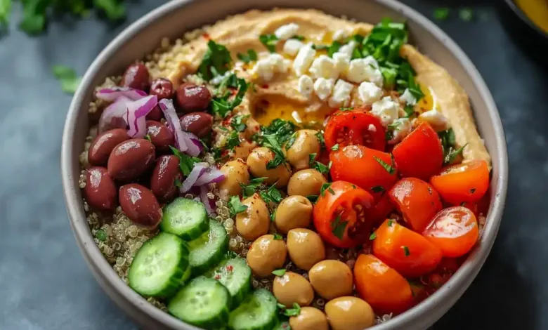 Healthy Mediterranean Hummus Bowl Healthy Mediterranean Hummus Bowl