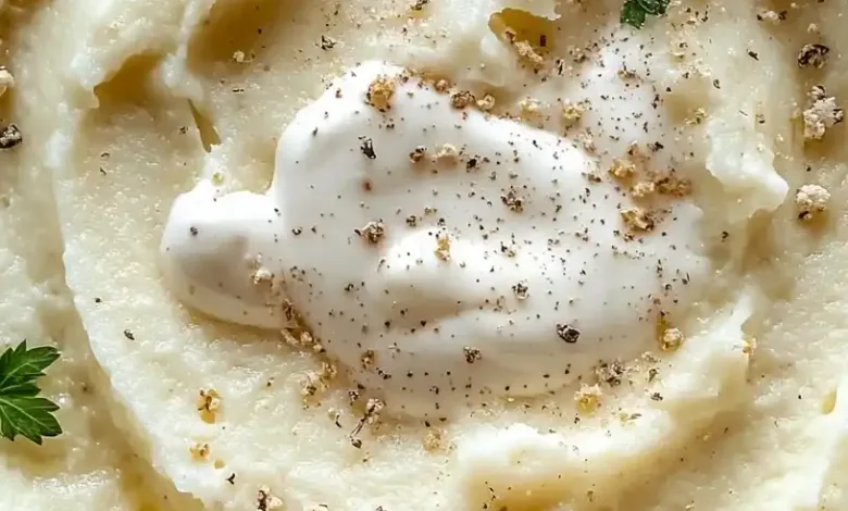 Mashed Cauliflower with Bitter Cream (Low-Carb)