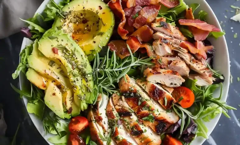 Rosemary Hen Bacon Avocado Salad Rosemary Hen Bacon Avocado Salad