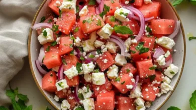 Watermelon Feta Salad with Mint (10-Minutes) Watermelon Feta Salad with Mint (10-Minutes)