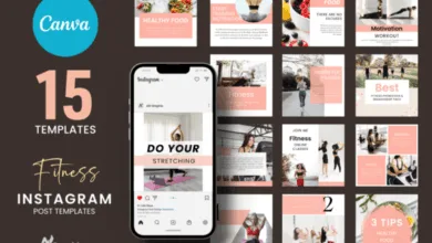 12 Fitness Instagram Post designs, templates 12 Fitness Instagram Post designs, templates