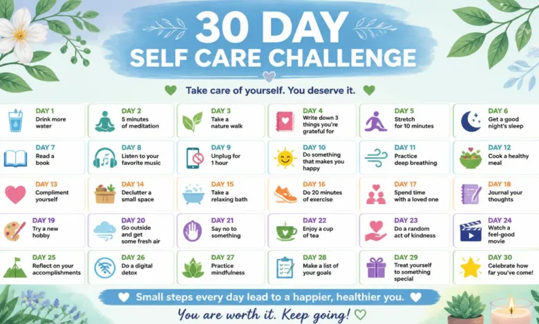 30 Day Self Care Challenge: To Start Cultivating A Happier You