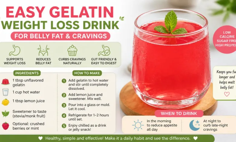 Easy Gelatin Weight Loss Drink for Belly Fat and Cravings