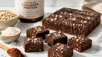 No-Bake Chocolate Collagen Protein Bars for Healthy Snacking