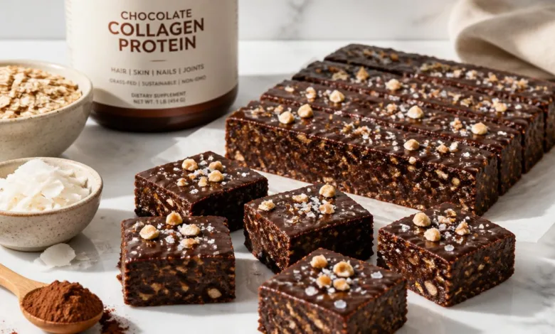 No-Bake Chocolate Collagen Protein Bars for Healthy Snacking No-Bake Chocolate Collagen Protein Bars for Healthy Snacking