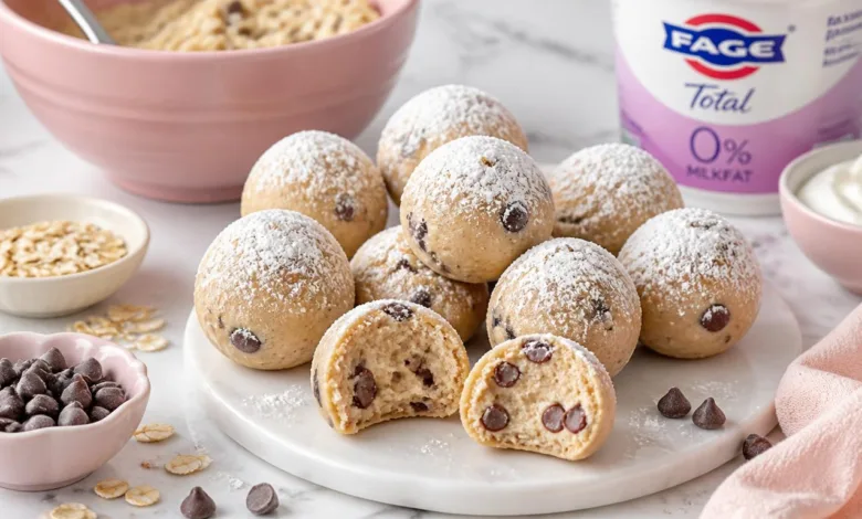 No-Bake High Protein Cookie Dough Bites With Greek Yogurt